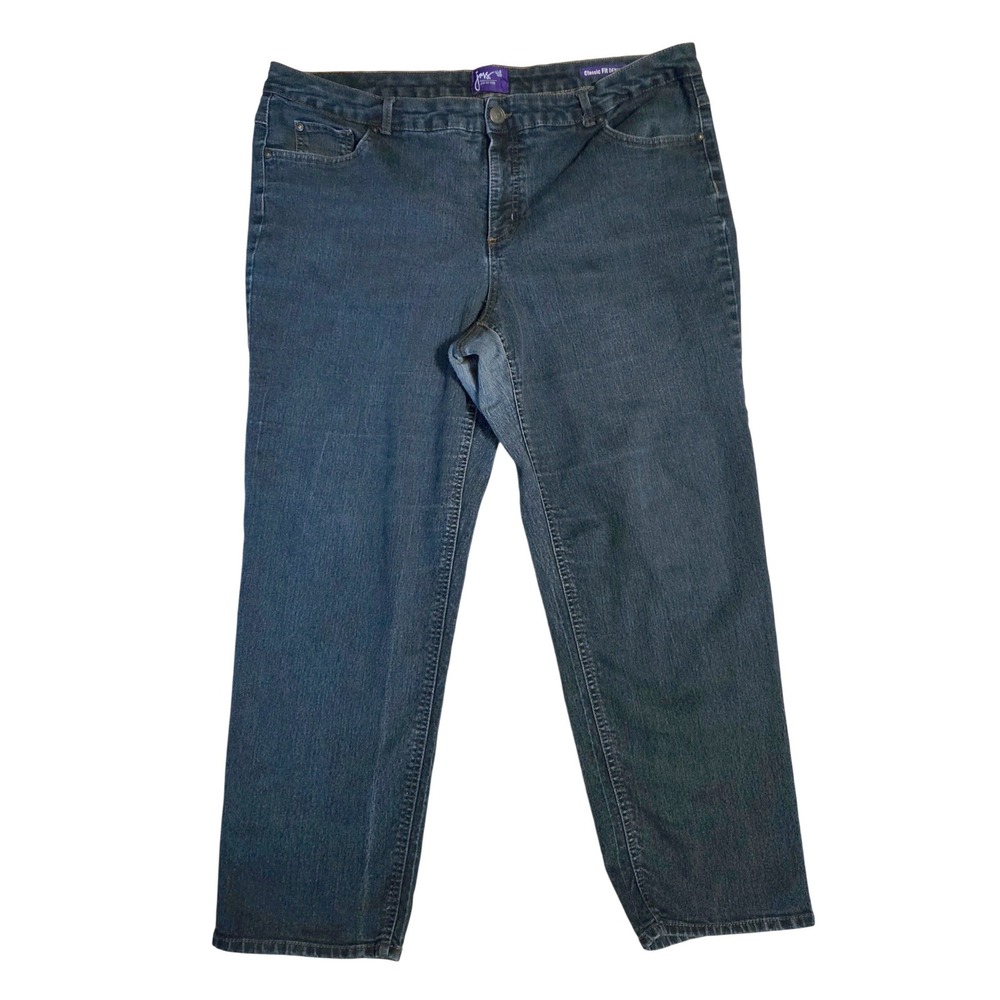 Just My Size Classic Fit Denim Jeans Dark Wash‎ Straight Leg Plus Size 24W